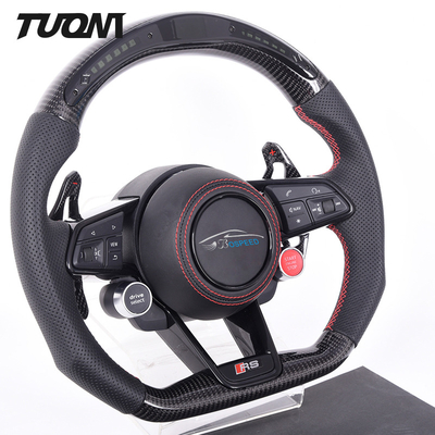Full carbon fiber racing car comfortable smooth leather steering wheel for audi rs3 r8