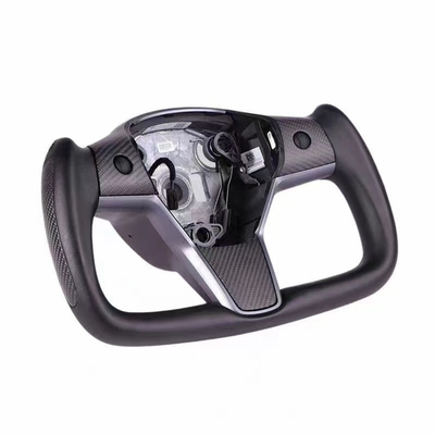 Sports car carbon fiber steering wheel custom fit for Teslas Model Y 3 YOKE Plaid steering wheel carbon fiber