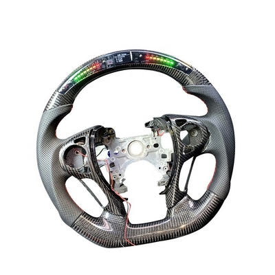 Hot Selling Custom Black Sliver Carbon Fiber Sports Factory Price Steering Wheel With Black Perforated Leather For 9GAccord