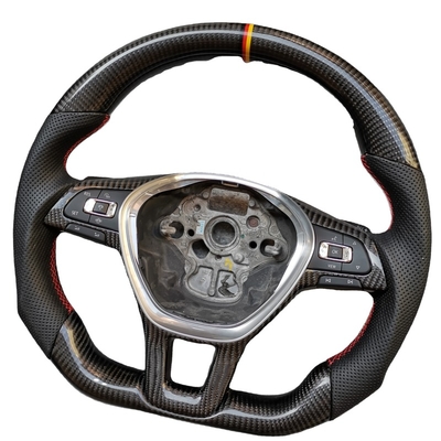 Sport CCExcellent professional custom black perforated leather with carbon fiber steering wheel for VW golf 7 jetta