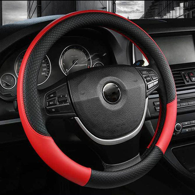 Styling High Quality Leather Car Sports Microfiber Steering Wheel Cover 38cm