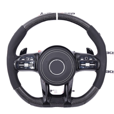 Luxury Forged Carbon Fiber Steering Wheel Custom With LED For Benz