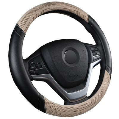 Sports QCI202 Car Steering Wheel Sleeve Cover Auto Steering Leather Breathable Anti-Slip Interior Trim Cover For Summer