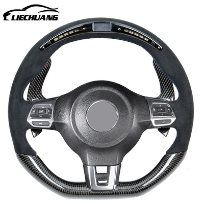 Custom Refit Alcantar A Led Carbon Fiber Steering Wheel For Volkswagen Golf gti6 BORA SAGITAR JETTA Racing Wheel Convertible