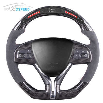2021 New Carbon Fiber Design LED Carbon Fiber Racing Car Steering Wheel For Maserati With Suede Leather